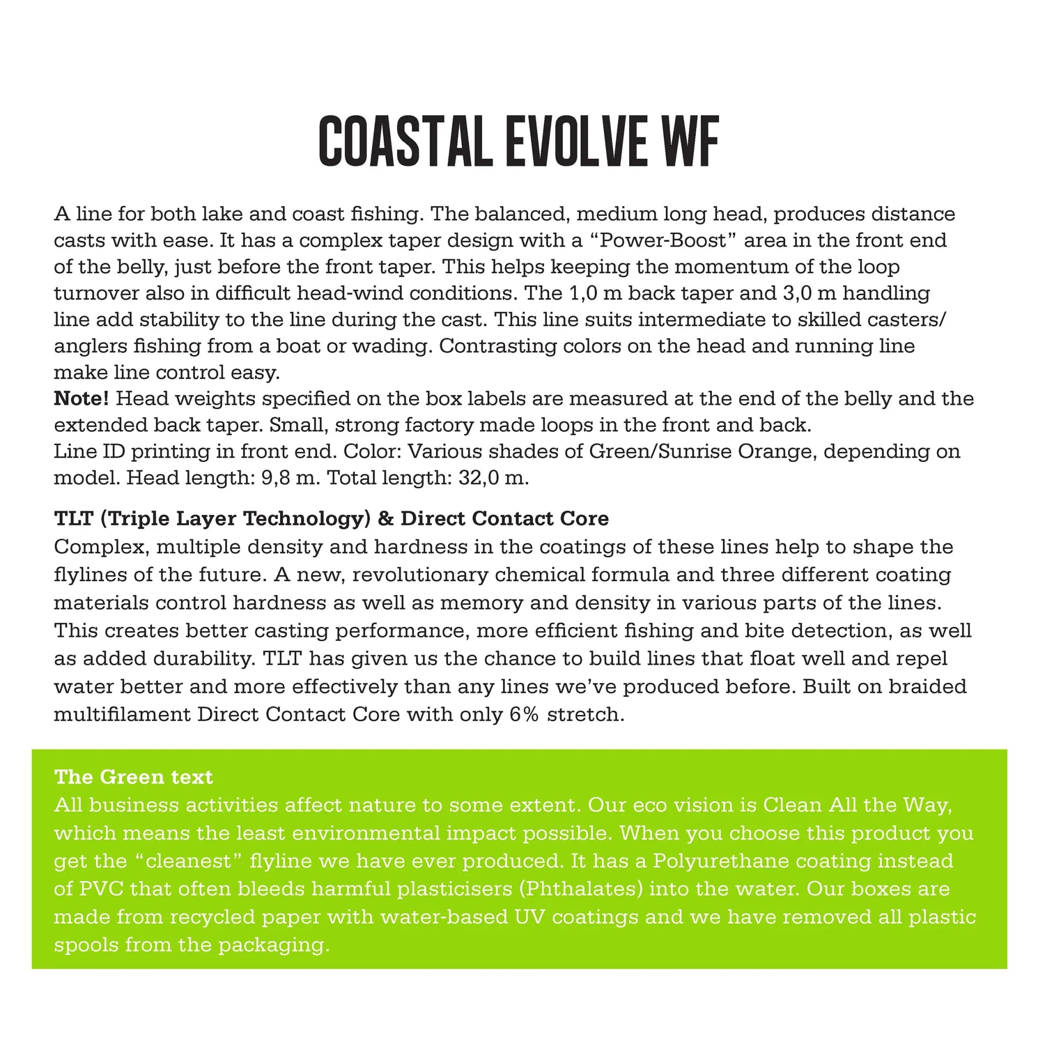 Coastal Evolve Float Fly Line - Hooké