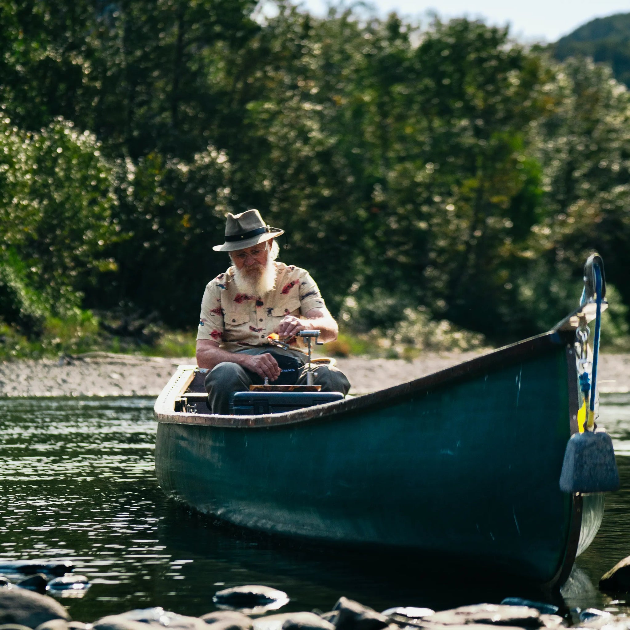 M's Atlantic Salmon Flies Short Sleeve Shirt - Hooké