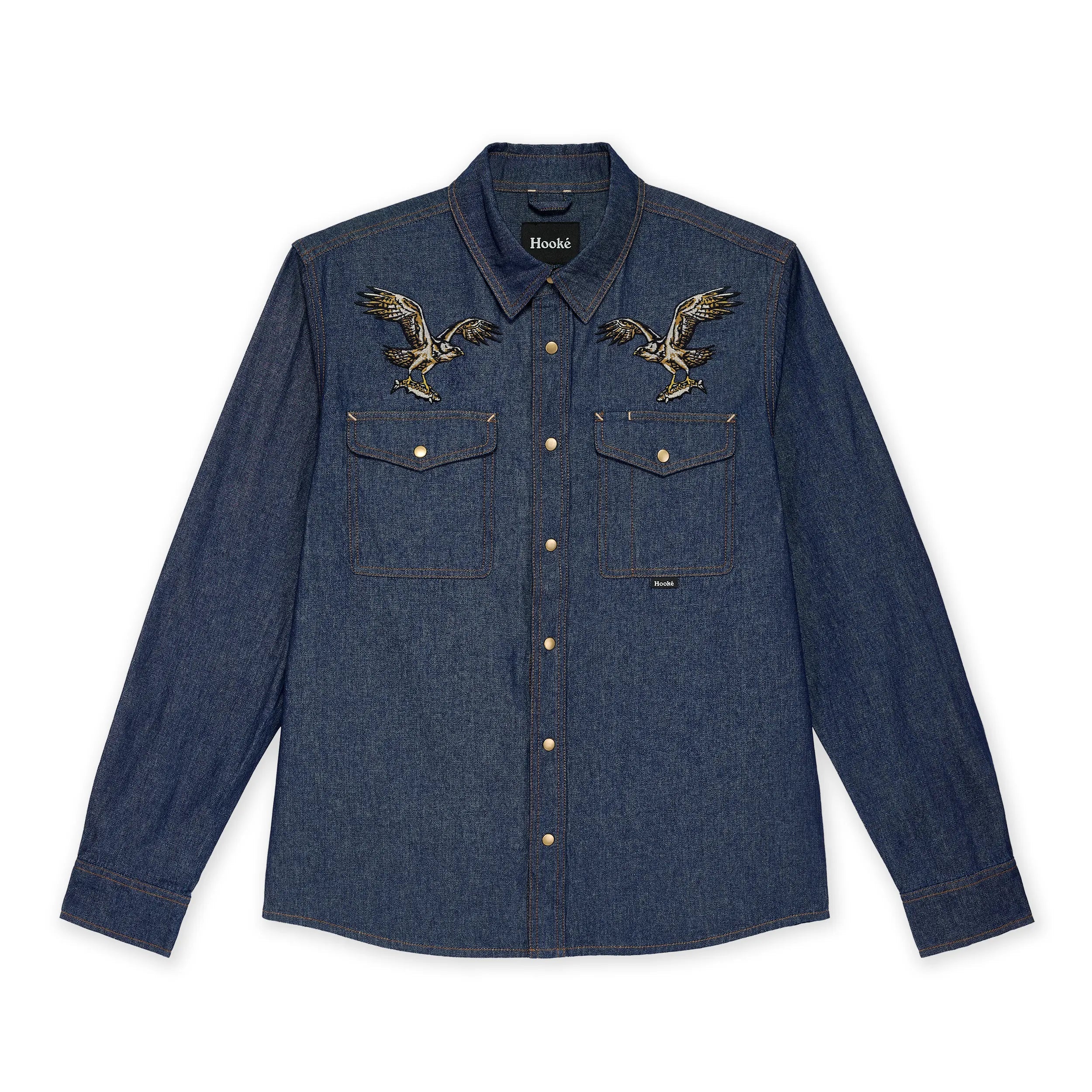 M's Fishing Osprey Denim Shirt - Hooké
