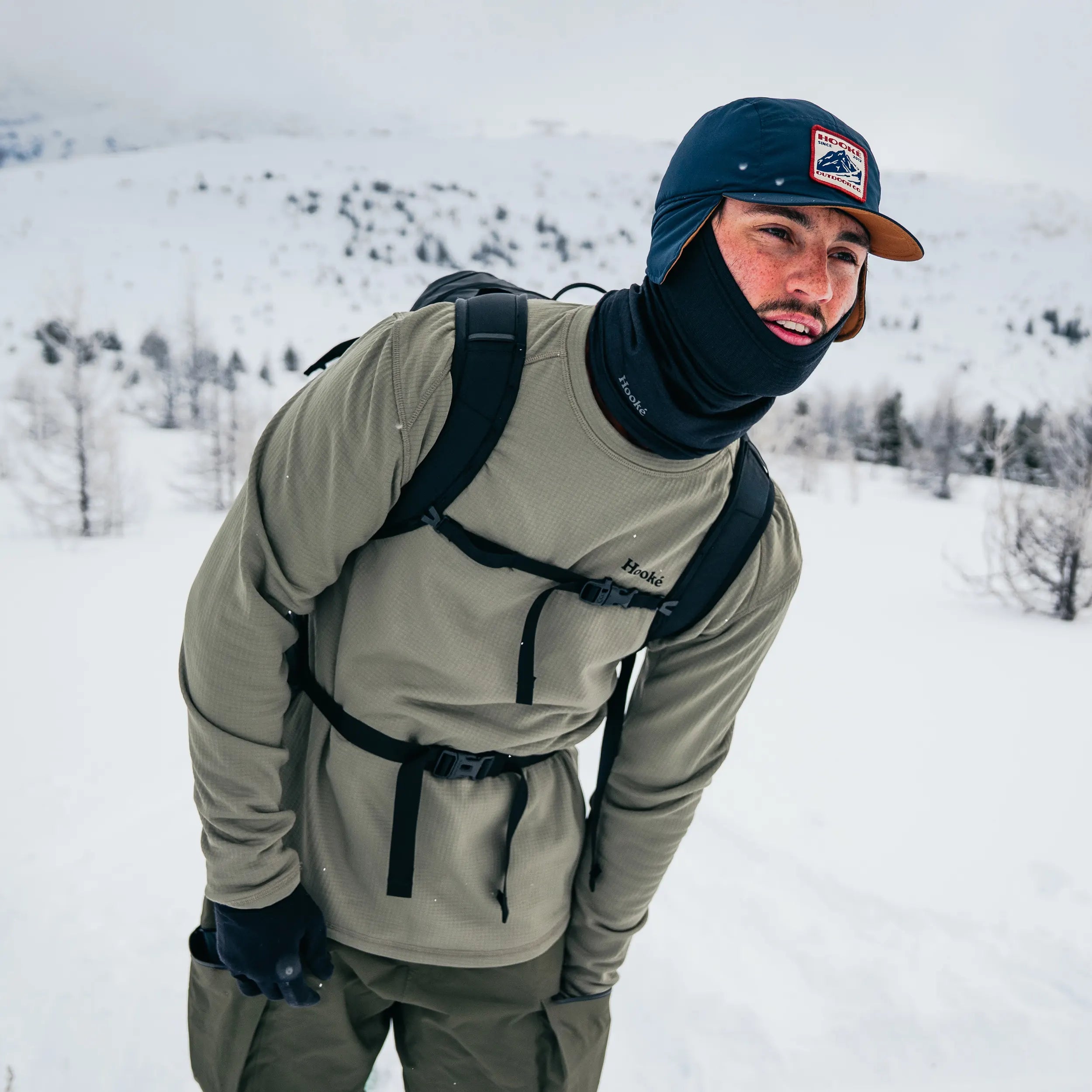 M's Grid Base Layer Crewneck - Hooké