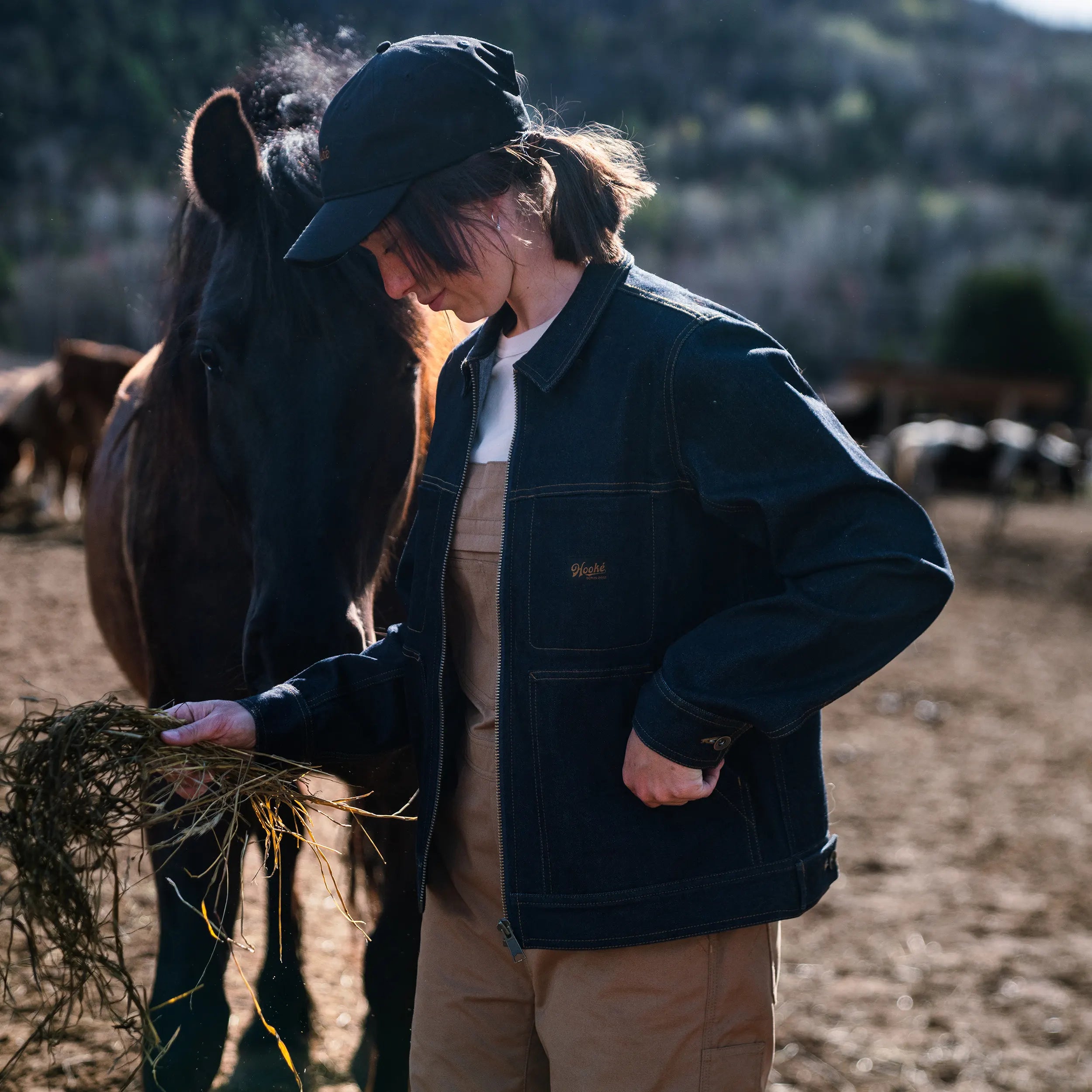 Manteau de travail trucker en denim pour femme