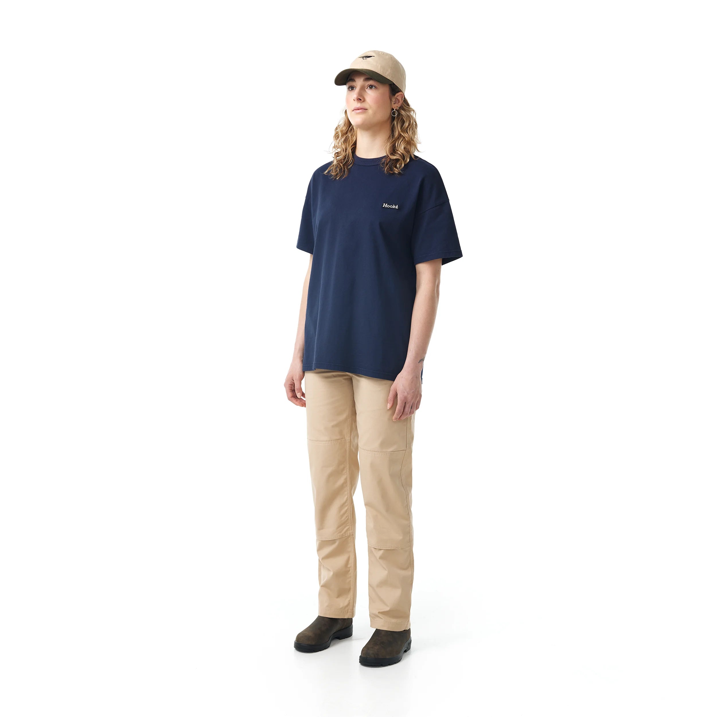 W's Embroided Signature Patch Oversized T-Shirt - Hooké