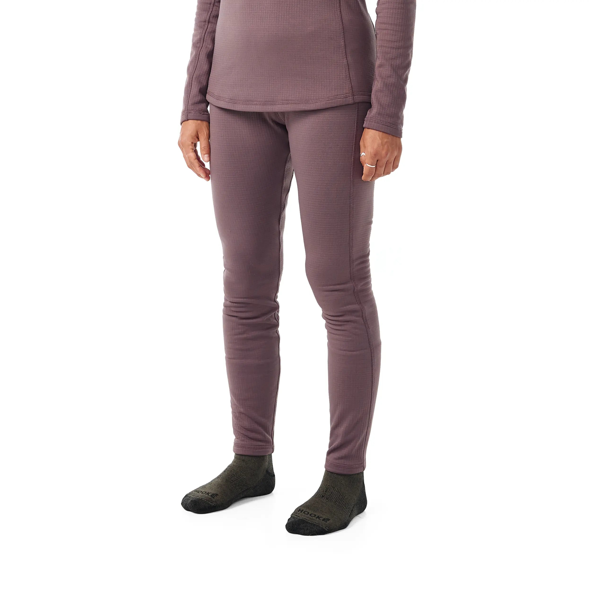 Pantalon couche de base en laine polaire quadrillée pour femme