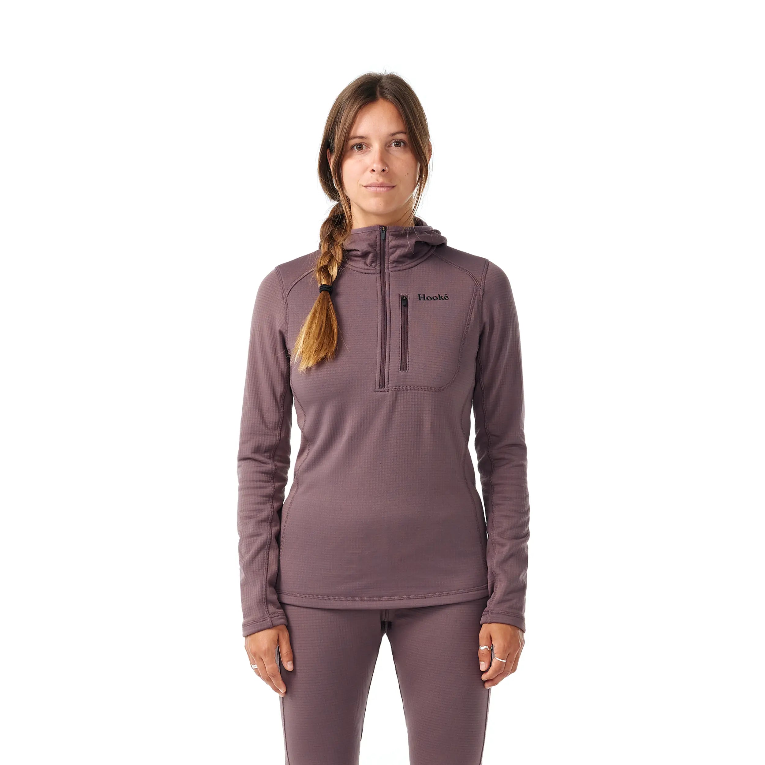 Hoodie couche de base en laine polaire quadrillée pour femme