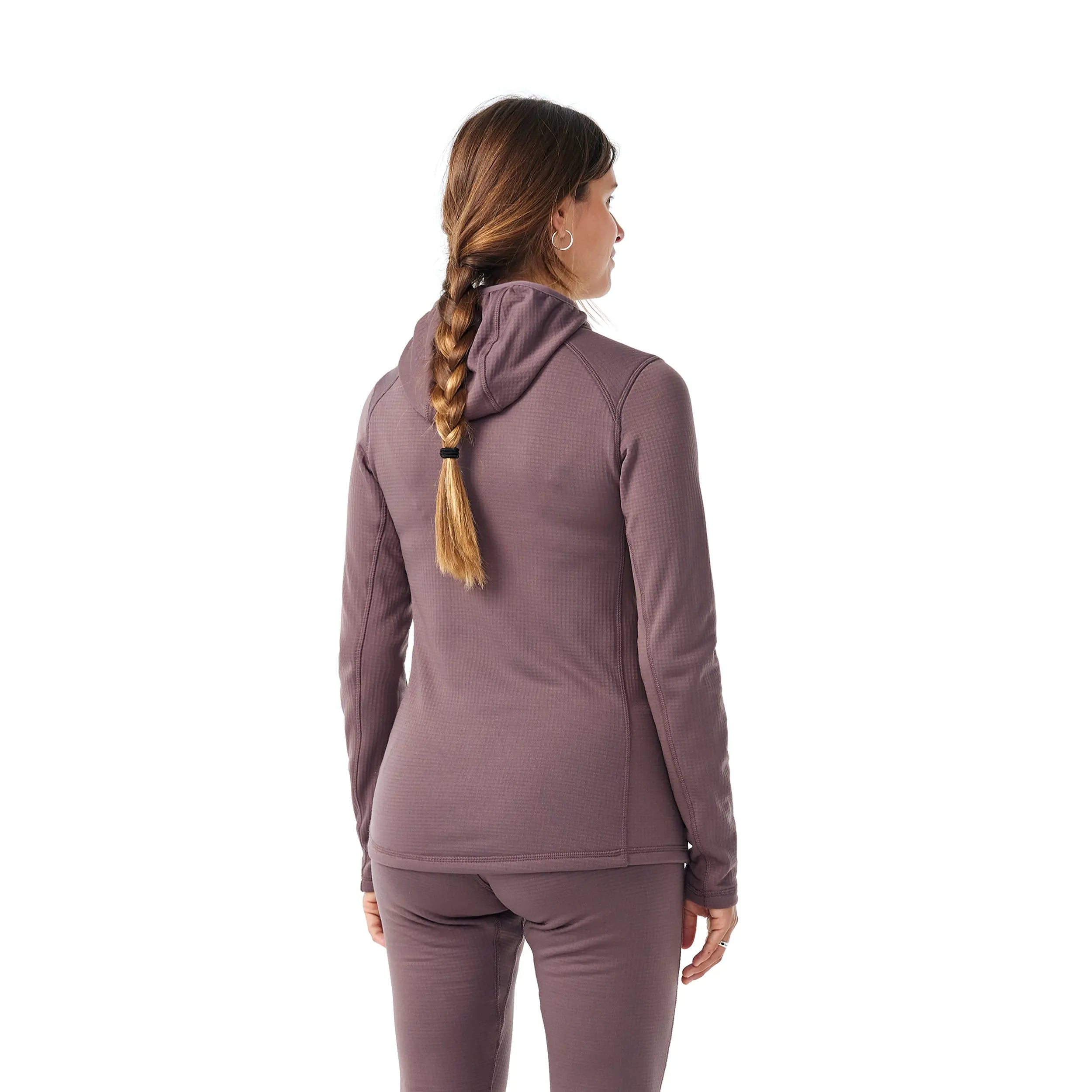 Hoodie couche de base en laine polaire quadrillée pour femme