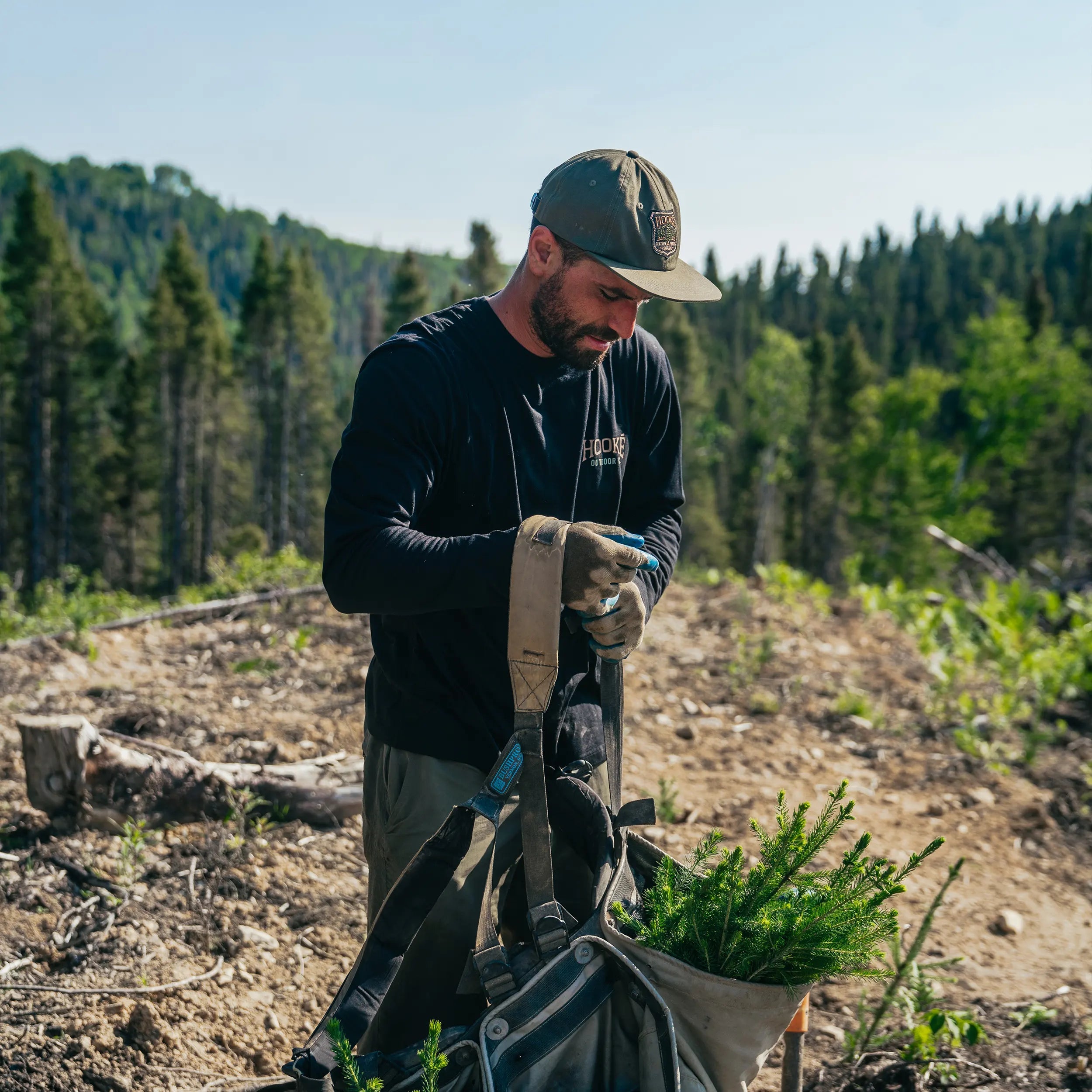 M's Pine Trees Long Sleeve Tee - Hooké