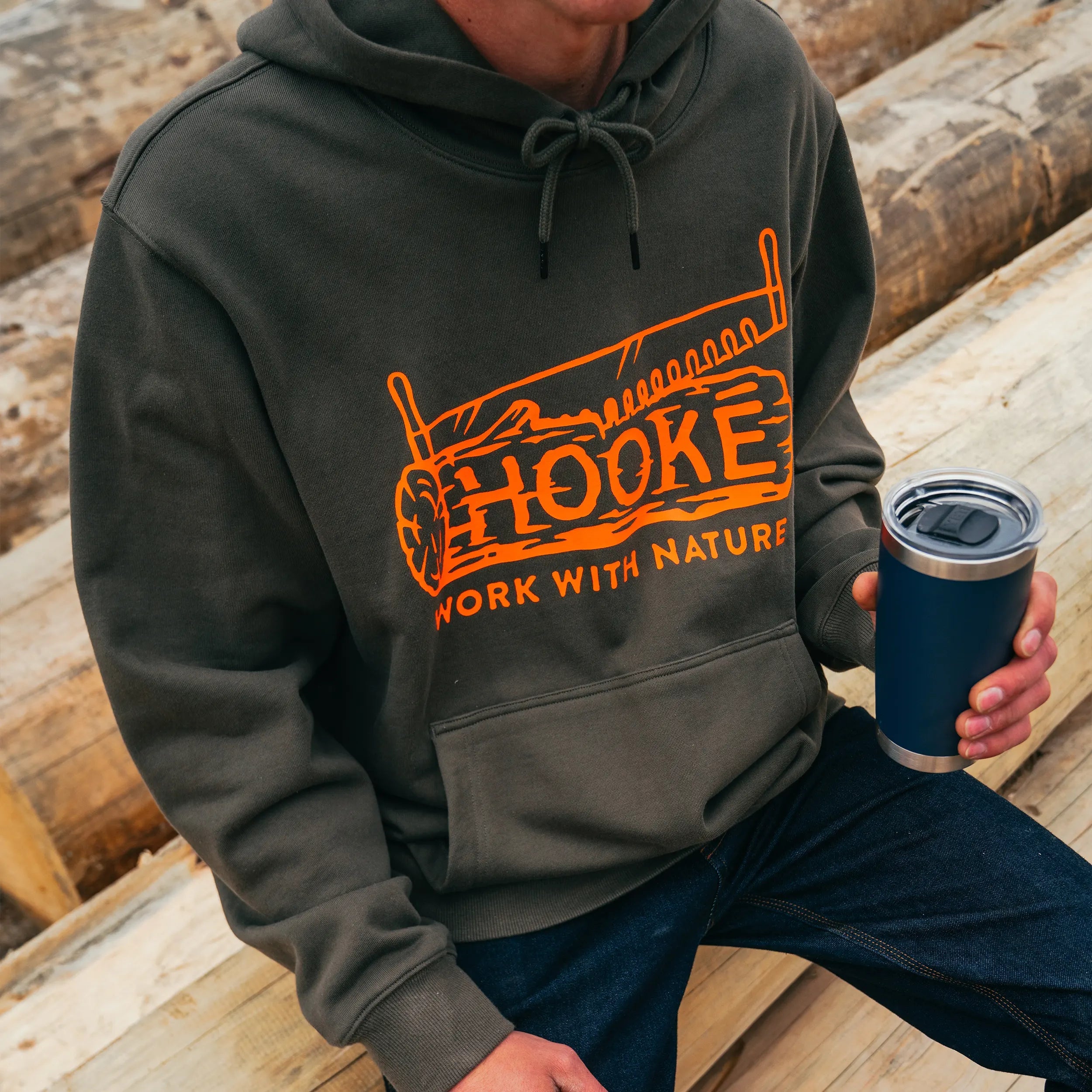 M's Wood Log Hoodie - Hooké